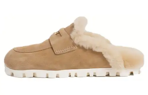 MIU MIU Penny Closed Toe Slippers Women's Brown