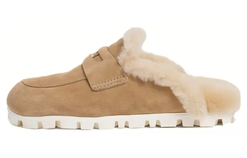 MIU MIU Penny Closed Toe Slippers Women's Brown
