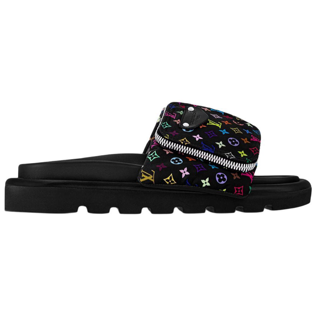 LOUIS VUITTON x Takashi Murakami Slide Slippers Women's Black