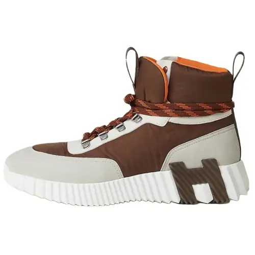 HERMES Klimb High top Casual Shoes Men's Brown