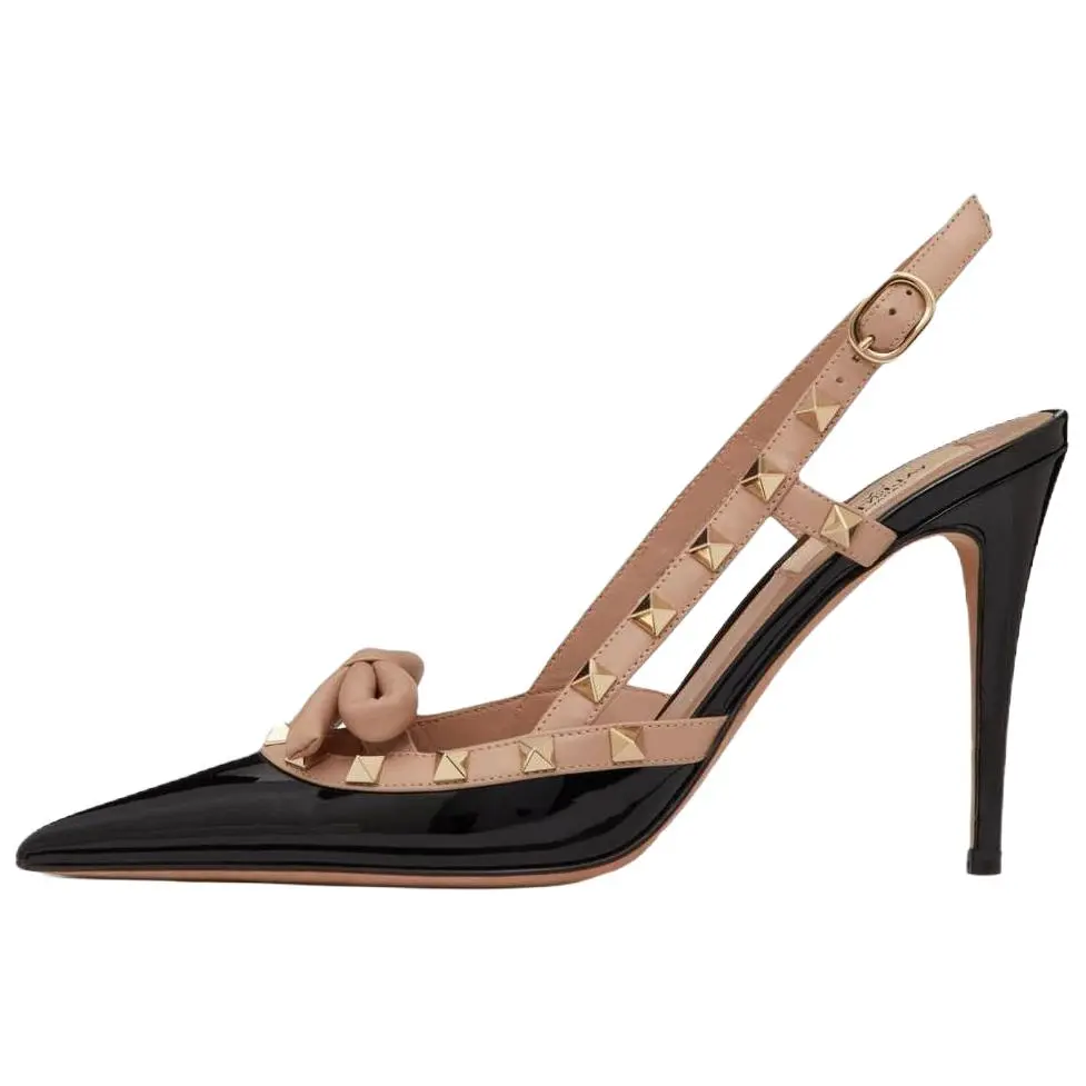 Valentino Gravani Rockstud Bow Pointed Toe Pumps