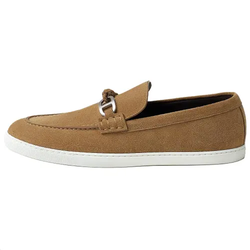 HERMES Ignacio Suede Loafers Men's Smoky Brown