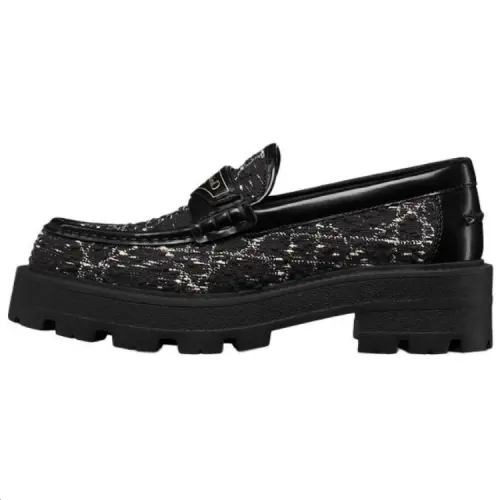 DIOR Boy Cow Leather Loafers 5.5cm Women's Black