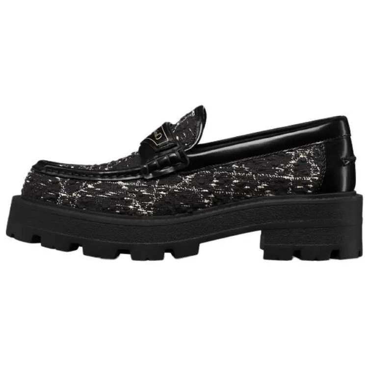 DIOR Boy Cow Leather Loafers 5.5cm Women's Black
