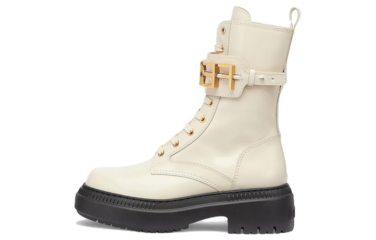 FENDI FENDIgraphy Logo Plaque Lace-Up Boots