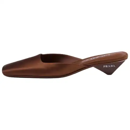 PRADA Square-toe Satin Mules
