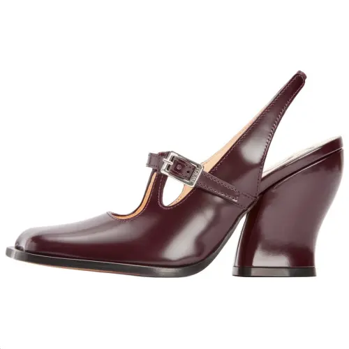 LOEWE Onda Chunky Heel High Heels 9cm Women's Burgundy