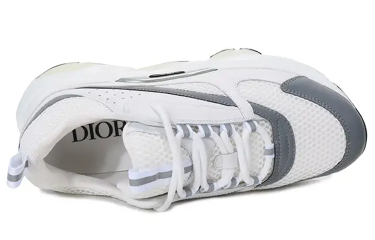 Мужские кроссовки Dior B22 (серебристо-серые) — фото 4