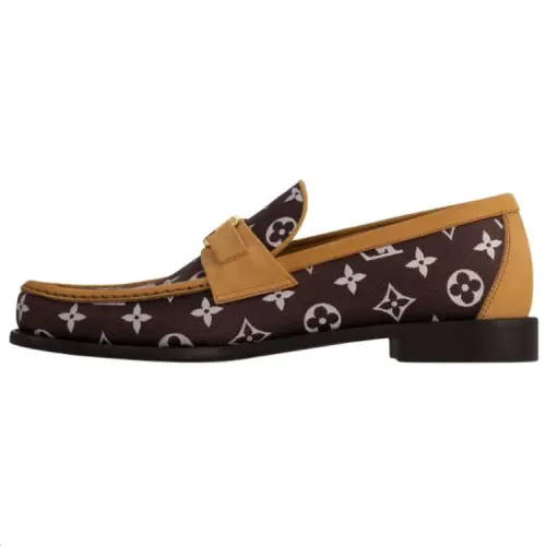 LOUIS VUITTON Major Leather Casual Shoes Men's Brown