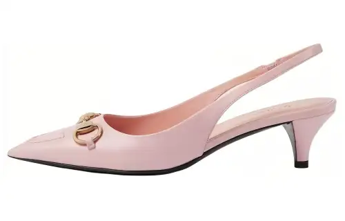 GUCCI Horsebit 24 Spring Summer Collection Leather Slim Heel High Heels 4.5cm Women's Pink