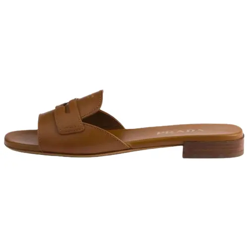 Prada triangle-logo leather sandals Women's