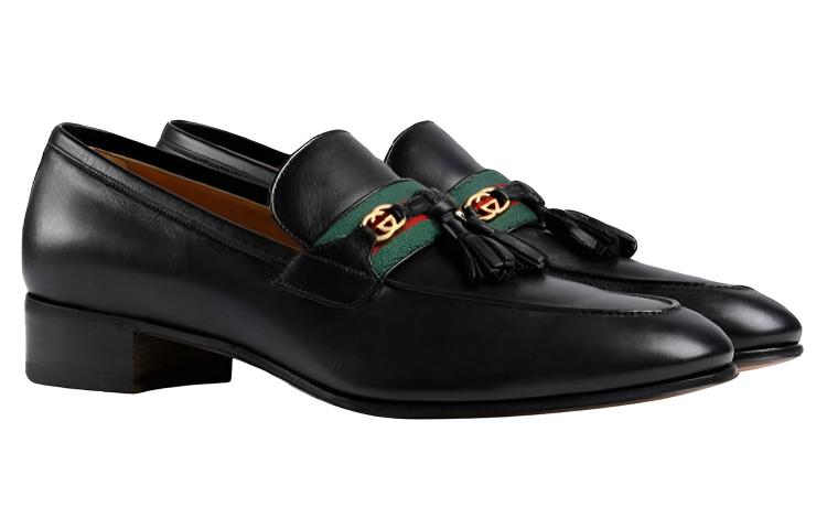 Мужские лоферы Gucci Interlocking G 3.5cm (черные) — фото 3