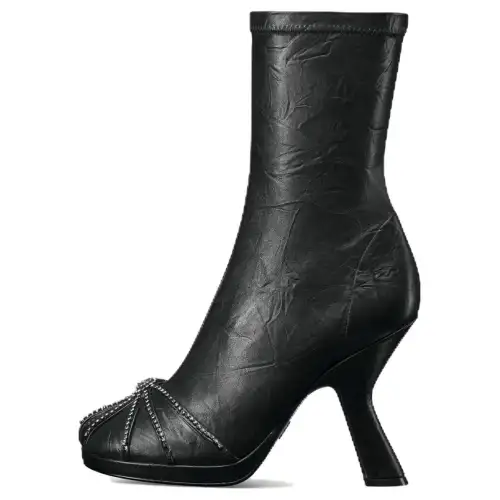 DIOR Origine Leather Fashion Trend Ankle Boots Women's Black