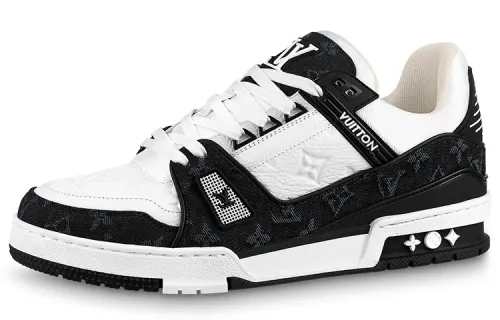 LOUIS VUITTON Trainer Low top Stylish Skateboarding Shoes Unisex White Black, Panda