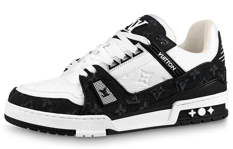 LOUIS VUITTON Trainer Low top Stylish Skateboarding Shoes Unisex White Black, Panda