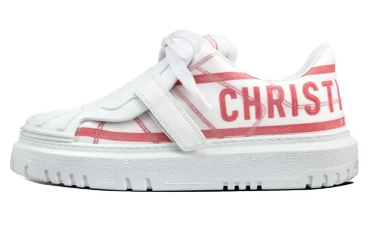 DIOR ID Shell Shoes Low top Stylish Skateboarding Shoes Women's White Red