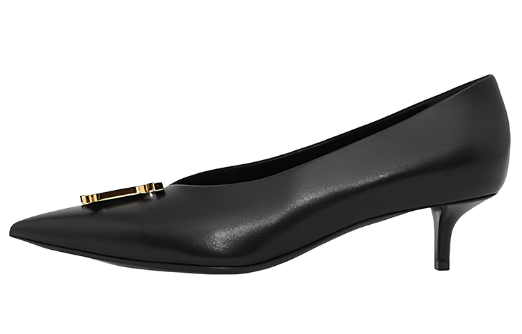 Burberry Leather Abrasion Resistant Cone Heel Mary Jane Shoes Women's Black