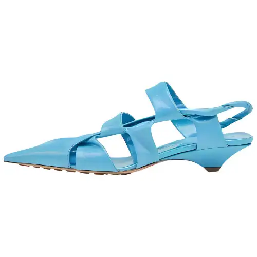Bottega Veneta Point Leather Casual Shoes Women's Blue