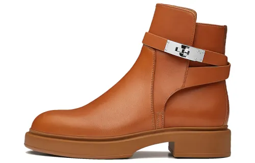 HERMES Veo Ankle Boots Women's Brown