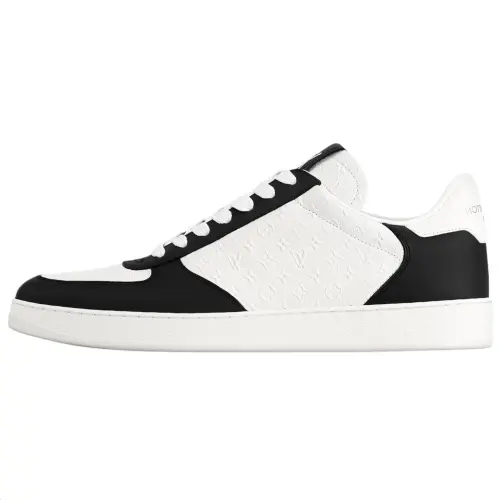 LOUIS VUITTON Rivoli Cow Leather Low top Skateboard Shoes Men's Black