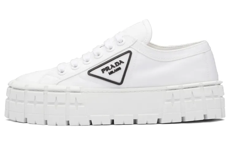 PRADA Double Wheel Re nylon Gabardine Sneakers 'White' Women's