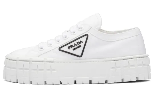 PRADA Double Wheel Re nylon Gabardine Sneakers 'White' Women's