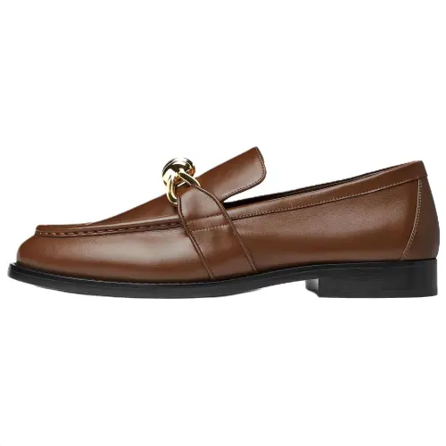 Bottega Veneta Astaire Sheepskin Loafers Women's Hazelnut