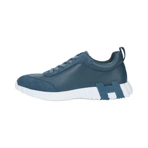 HERMES Bouncing Low top Casual Shoes Men's Blue