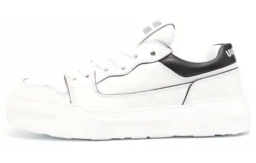 MIU MIU Cow Leather Low top Stylish Skateboarding Shoes Women's White Black