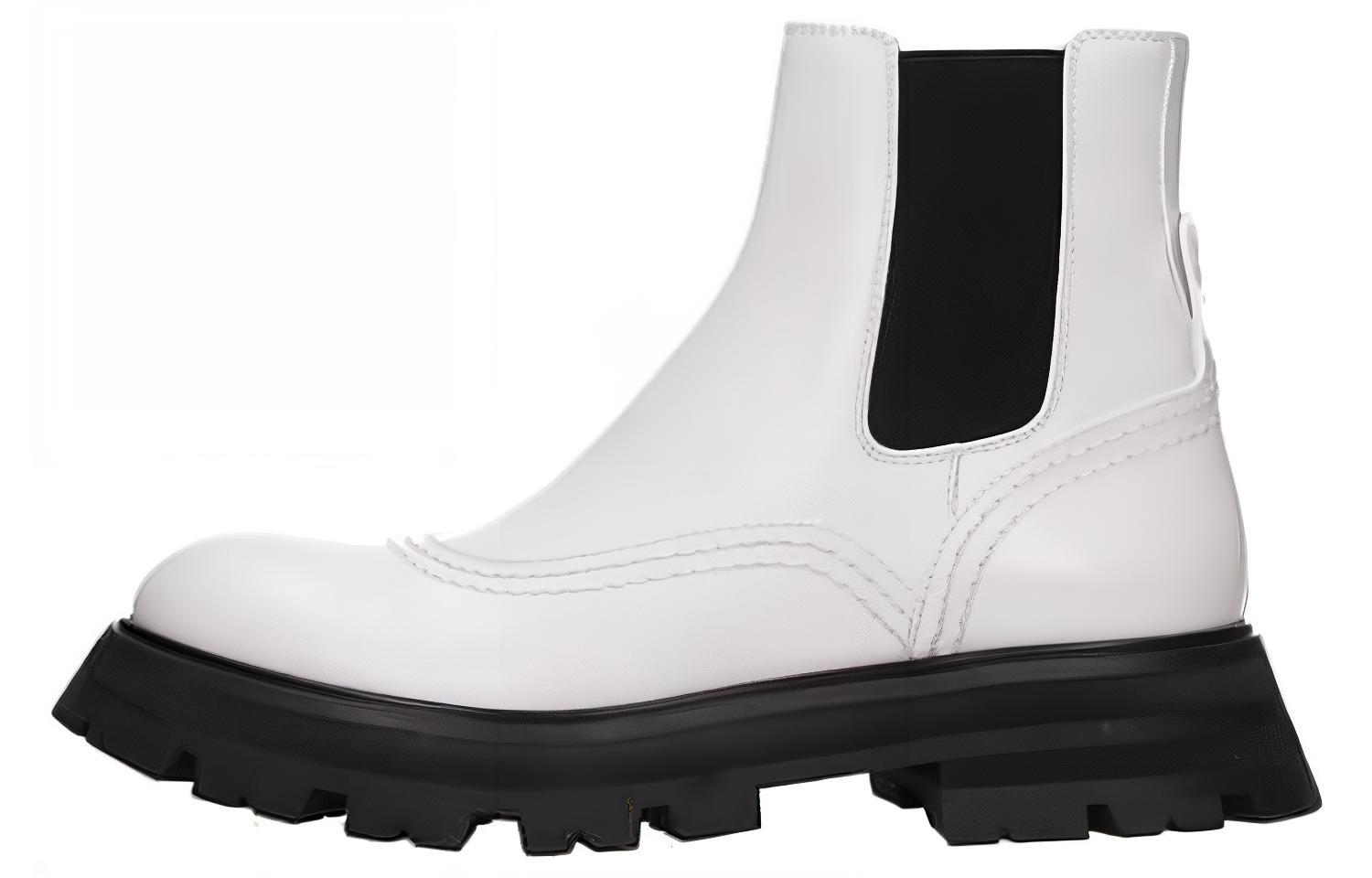 Женские ботинки Alexander McQueen Wander Boots White (белые)