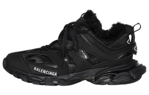 Balenciaga Track Faux Fur Black Black