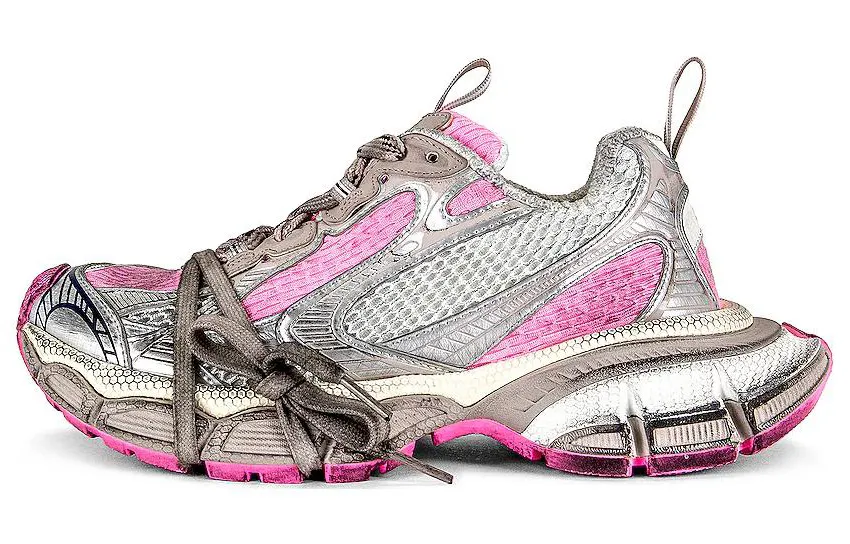 Balenciaga 3XL Low top Chunky Sneakers Women's Silver Pink