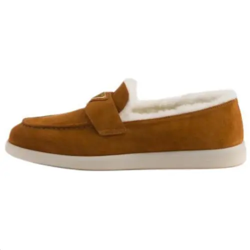 PRADA Suede Loafers 2.5cm Women's Brown