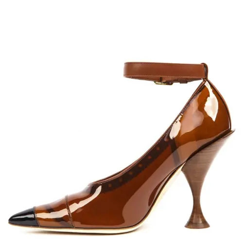 Burberry Evan Irregular Heel High Heels 10.5cm Women's Tan