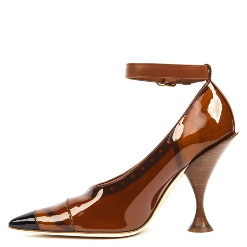 Burberry Evan Irregular Heel High Heels 10.5cm Women's Tan