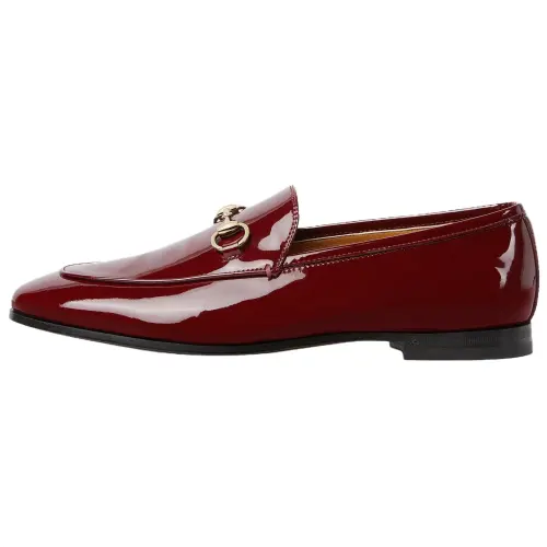 GUCCI Jordaan Patent Leather Casual Shoes Women's Red