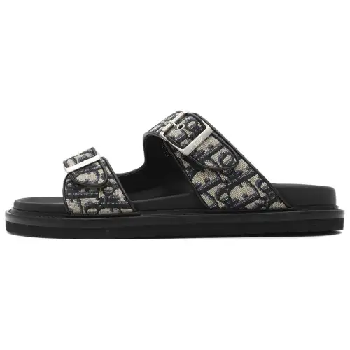 DIOR Aqua Buckle Slide Slippers Men's Black