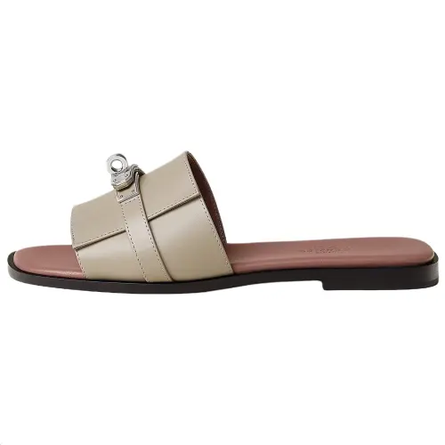 HERMES Giulia Slide Slippers Women's Light Umber
