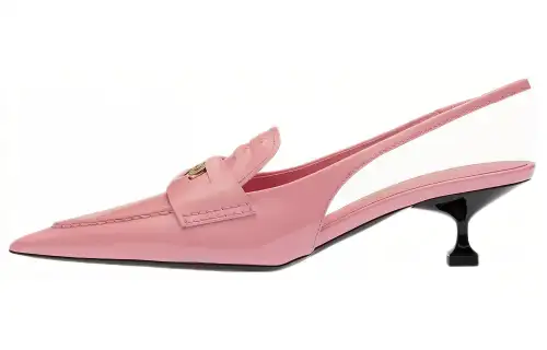 MIU MIU Penny Leather Cone Heel High Heels Women's Pink