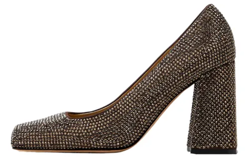 Bottega Veneta Tower Chunky Heel High Heels 10cm Women's Coffee