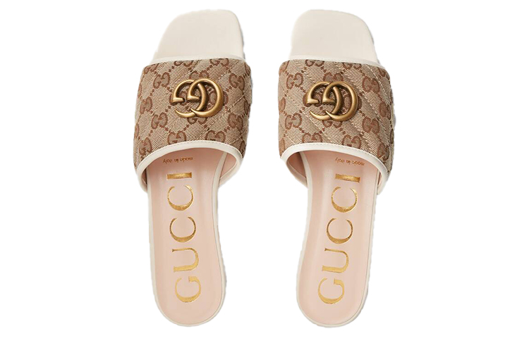 Женские сабо Gucci (бежевый) — фото 3