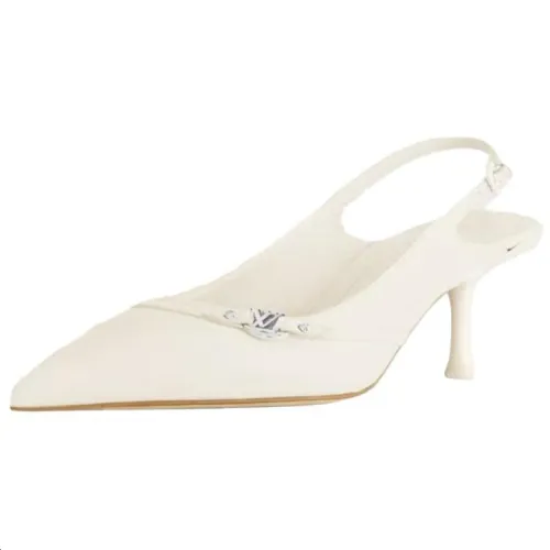 LOUIS VUITTON 6AM Sheepskin Slim Heel High Heels 5.5cm Women's White