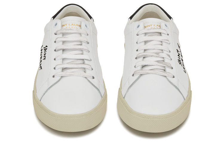 SAINT LAURENT SL/06 Court Classic Low top Stylish Skateboarding Shoes Women's White Black