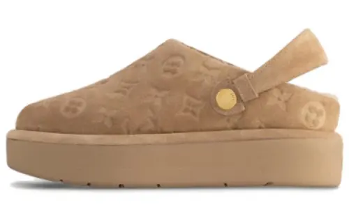 LOUIS VUITTON Leather Casual Shoes Women's Light Umber