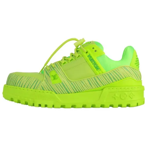 Park Seo Bo x LOUIS VUITTON Trainer Maxi Little Jigglypuff Leather Low top Skateboard Shoes Men's Green