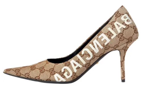 Balenciaga x GUCCI Knife Slim Heel High Heels 8cm Women's Brown