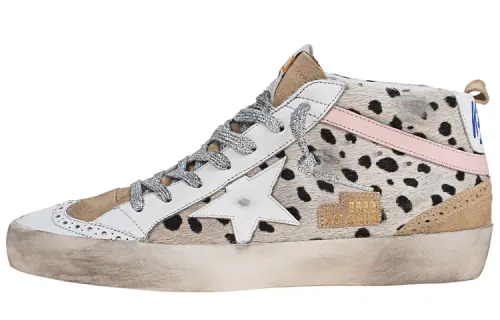 Golden Goose Mid Star Mid top Skateboard Shoes Women's Leopard Print