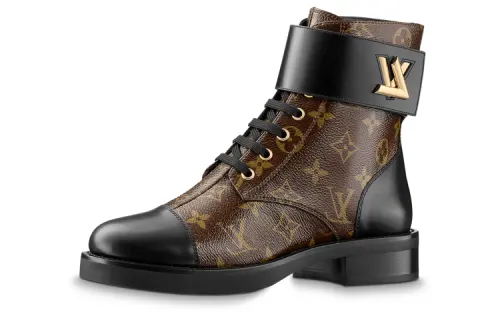 LOUIS VUITTON Wonderland Fashion Short Ankle Boots Women's Brown Black
