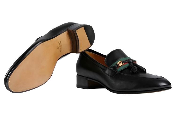 Мужские лоферы Gucci Interlocking G 3.5cm (черные) — фото 6