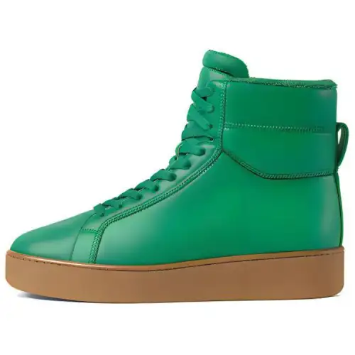 Bottega Veneta Quilt High top Stylish Skateboarding Shoes Men's Green Brown